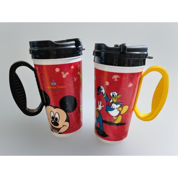 Disney Other - Disney Parks Celebrate Today Travel Mug Lot, Mickey Donald Goofy Whirley Cups